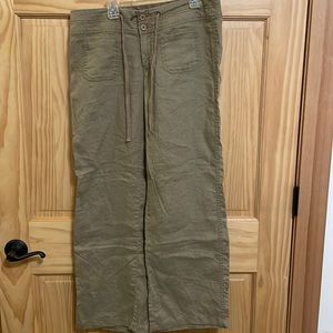 CAbi 100%linen pant, dark tan sz SM